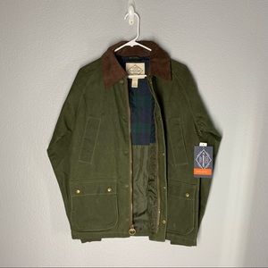 St. John’s Bay olive green, mens size small jacket.